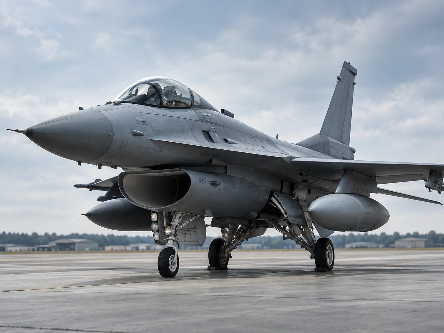Modern fighter aircraft on an airfield
