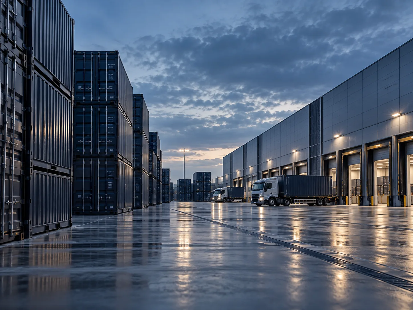 Integrated logistics warehouse and containers