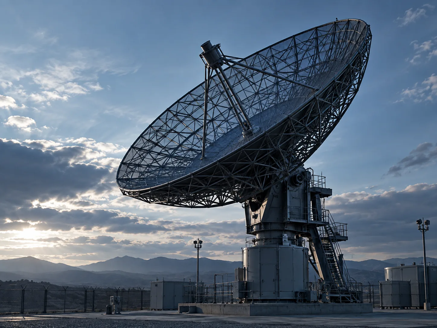 Large parabolic radar antenna